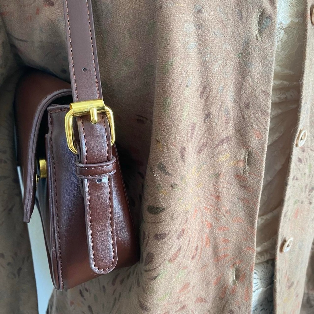 Vintage Western Connection Brown Button Up Blouse Floral Bohemian - Picture 4 of 6